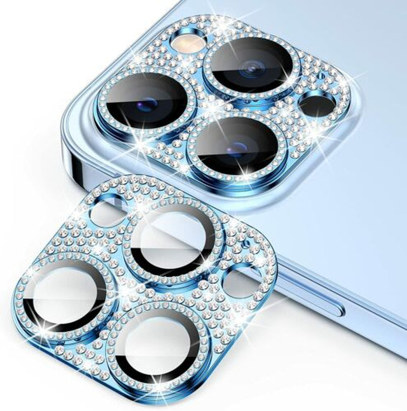 For Iphone 14 13 12 Pro Max Full Cover Metal Diamond Camera Lens Protector Case