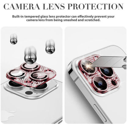 For Iphone 14 13 12 Pro Max Full Cover Metal Diamond Camera Lens Protector Case