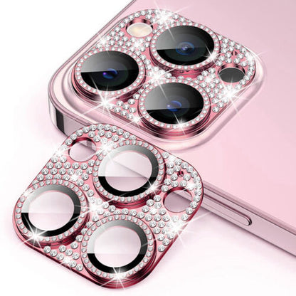 For Iphone 14 13 12 Pro Max Full Cover Metal Diamond Camera Lens Protector Case