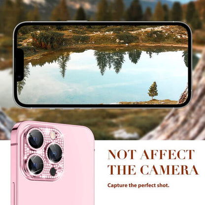 For Iphone 14 13 12 Pro Max Full Cover Metal Diamond Camera Lens Protector Case