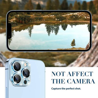 For Iphone 14 13 12 Pro Max Full Cover Metal Diamond Camera Lens Protector Case