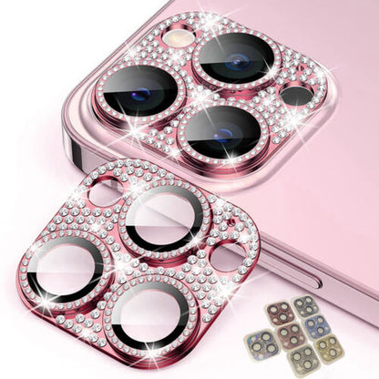 For Iphone 14 13 12 Pro Max Full Cover Metal Diamond Camera Lens Protector Case